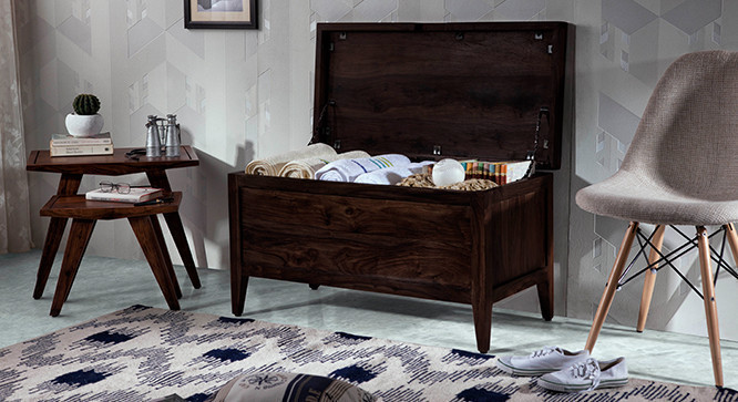 Norvik Storage Bench Mahogany Finish